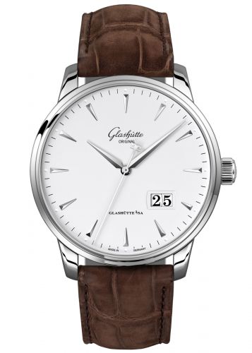 Uhrenbeweger für Uhr Glashütte Original Senator Senator Excellence Panorama Date Stainless Steel / Silver / Alligator / Folding