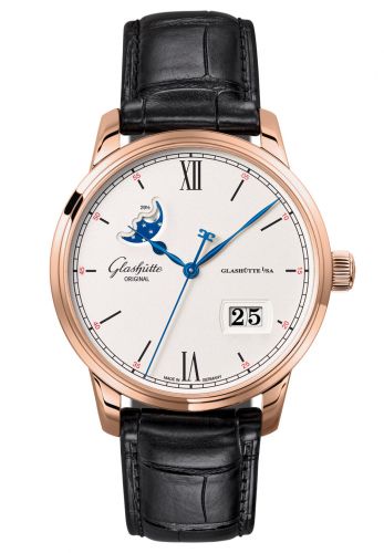 Uhrenbeweger für Uhr Glashütte Original Senator Senator Excellence Panorama Date Moonphase Red Gold / Silver / Alligator / Pin