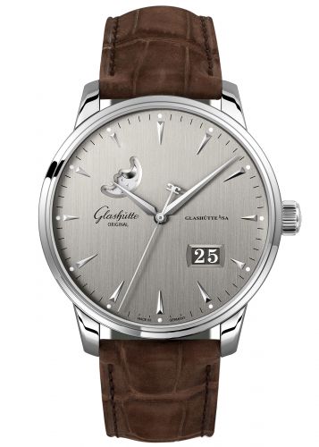 Uhrenbeweger für Uhr Glashütte Original Senator Senator Excellence Panorama Date Moonphase Stainless Steel / Grey / Alligator / Folding
