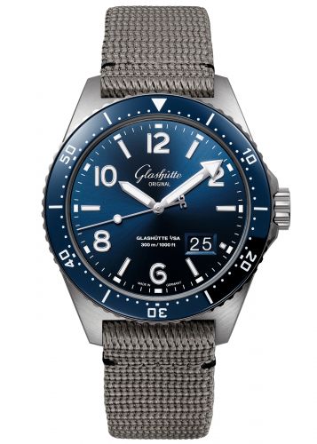 Uhrenbeweger für Uhr Glashütte Original SeaQ SeaQ Panorama Date Stainless Steel / Blue / Textile / Pin