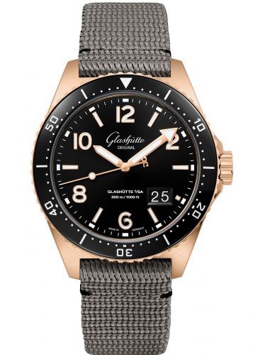 Uhrenbeweger für Uhr Glashütte Original SeaQ SeaQ Panorama Date Red Gold / Black / Textile / Folding