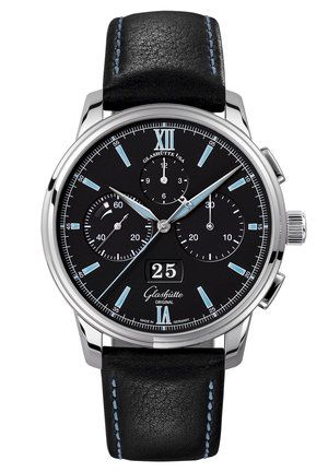Uhrenbeweger für Uhr Glashütte Original Senator Senator Chronograph Panorama Date Stainless Steel / Black / Calf / Folding