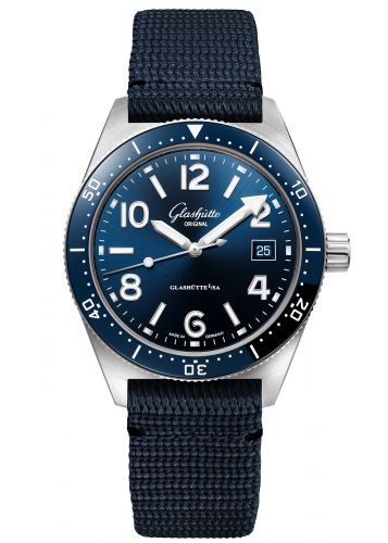Uhrenbeweger für Uhr Glashütte Original SeaQ SeaQ Date Stainless Steel / Blue / Textile / Folding