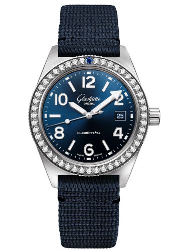 Uhrenbeweger für Uhr Glashütte Original SeaQ SeaQ Date Stainless Steel / Diamond / Blue / Textile / Pin