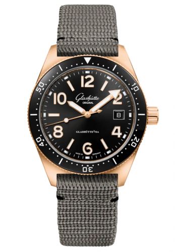 Uhrenbeweger für Uhr Glashütte Original SeaQ SeaQ Date Red Gold / Black / Textile / Folding