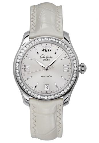 Remontoir à montres pour montre Glashütte Original Lady Serenade Lady Serenade Stainless Steel / Diamond / Argent / Alligator / Folding