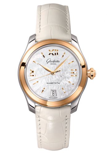 Remontoir à montres pour montre Glashütte Original Lady Serenade Lady Serenade Stainless Steel / Rose Or / MOP / Alligator / Pin
