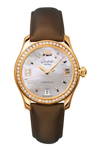 Remontoir à montres pour montre Glashütte Original Lady Serenade Lady Serenade Rose Or / Diamond / MOP / Calf / Pin