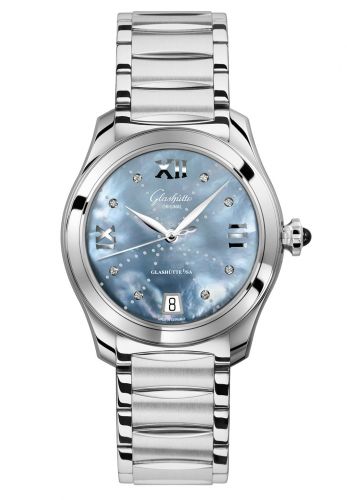 Remontoir à montres pour montre Glashütte Original Lady Serenade Lady Serenade Stainless Steel / Bleu MOP - Index Line / Bracelet