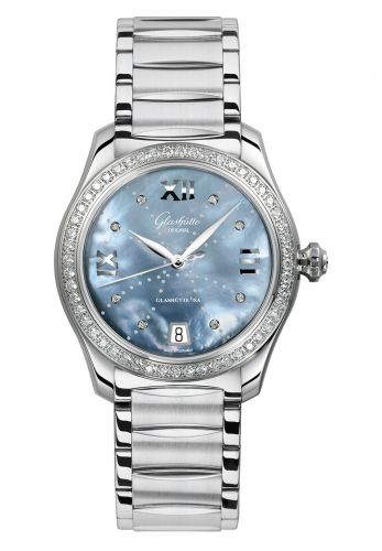 Remontoir à montres pour montre Glashütte Original Lady Serenade Lady Serenade Stainless Steel / Diamond / Bleu MOP - Index Line / Bracelet