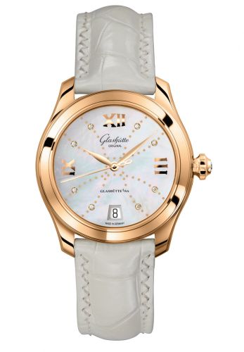 Remontoir à montres pour montre Glashütte Original Lady Serenade Lady Serenade Rose Or / MOP - Index Line / Alligator / Folding