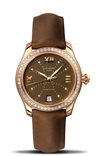 Remontoir à montres pour montre Glashütte Original Lady Serenade Lady Serenade Rose Or / Diamond / Marron - Index Line
