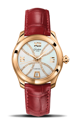 Remontoir à montres pour montre Glashütte Original Lady Serenade Lady Serenade Rose Or / MOP - Index Line / Alligator