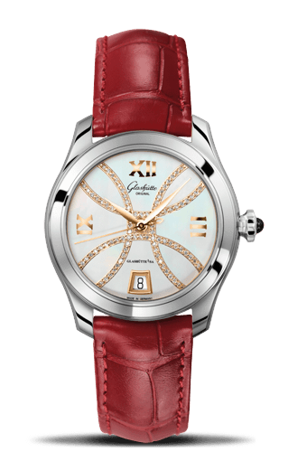 Remontoir à montres pour montre Glashütte Original Lady Serenade Lady Serenade Stainless Steel / MOP - Index Line / Alligator