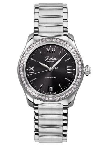 Remontoir à montres pour montre Glashütte Original Lady Serenade Lady Serenade Stainless Steel / Diamond / Noire / Bracelet