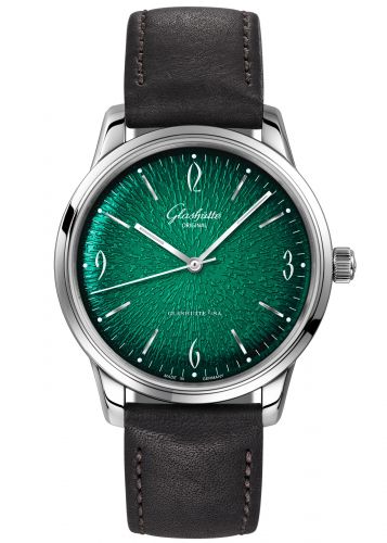 Uhrenbeweger für Uhr Glashütte Original Sixties Sixties Stainless Steel / Green / Calf / Pin / Annual Edition