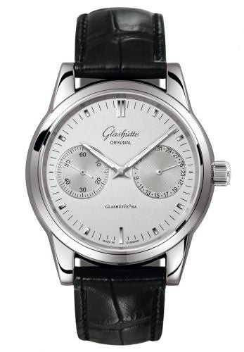 Uhrenbeweger für Uhr Glashütte Original Senator Senator Hand Date Stainless Steel / Silver Alligator / Pin