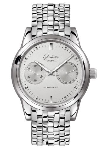 Uhrenbeweger für Uhr Glashütte Original Senator Senator Hand Date Stainless Steel / Silver / Bracelet