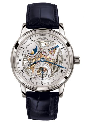 Uhrenbeweger für Uhr Glashütte Original Senator Senator Moon Phase White Gold / Skeleton / Alligator / Pin