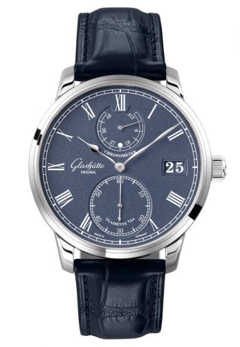 Uhrenbeweger für Uhr Glashütte Original Senator Senator Chronometer White Gold / Blue / Alligator / Folding