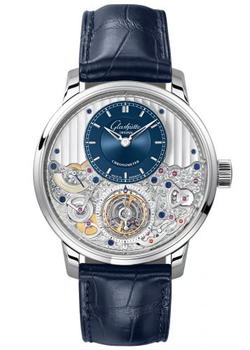 Uhrenbeweger für Uhr Glashütte Original Senator Senator Chronometer Tourbillon Platinum / Blue / Alligator / Folding