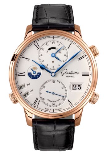 Uhrenbeweger für Uhr Glashütte Original Senator Senator Cosmopolite Red Gold / Silver / Alligator / Pin