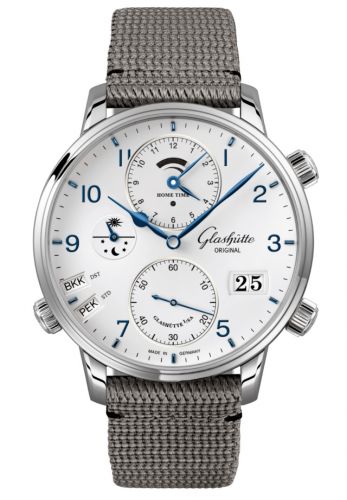 Uhrenbeweger für Uhr Glashütte Original Senator Senator Cosmopolite Stainless Steel / Silver-Arabic / Synthetic