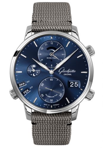 Uhrenbeweger für Uhr Glashütte Original Senator Senator Cosmopolite Stainless Steel / Blue / Synthetic