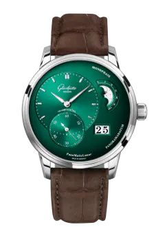 Uhrenbeweger für Uhr Glashütte Original Pano PanoMatic Lunar Stainless Steel / Green / Alligator / Folding