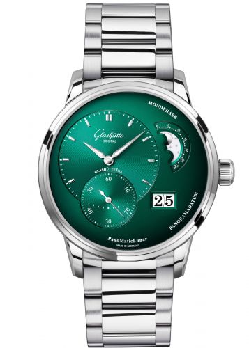 Uhrenbeweger für Uhr Glashütte Original Pano PanoMatic Lunar Stainless Steel / Green / Bracelet