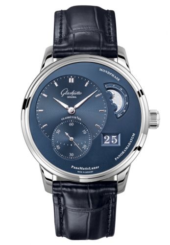Uhrenbeweger für Uhr Glashütte Original Pano PanoMatic Lunar Stainless Steel / Blue / Alligator / Pin
