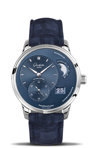 Uhrenbeweger für Uhr Glashütte Original Pano PanoMatic Lunar Stainless Steel / Blue / Alligator
