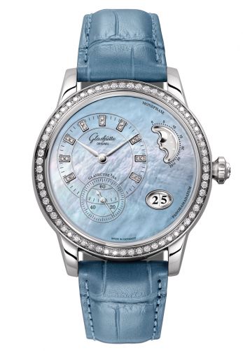 Uhrenbeweger für Uhr Glashütte Original Pano PanoMatic Luna Stainless Steel / Diamond / Blue MOP / Alligator / Pin