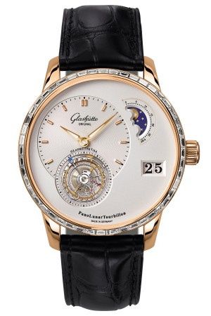 Uhrenbeweger für Uhr Glashütte Original Pano PanoLunar Tourbillon Red Gold / Baguette / Silver / Alligator / Folding