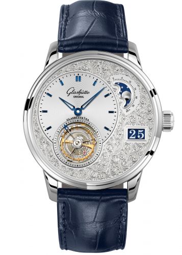 Uhrenbeweger für Uhr Glashütte Original Pano PanoLunar Tourbillon Platinum / Hand-Engraved / Alligator / Folding