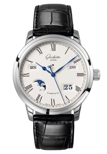 Uhrenbeweger für Uhr Glashütte Original Senator Senator Perpetual Calendar Stainless Steel / Silver / Alligator / Pin