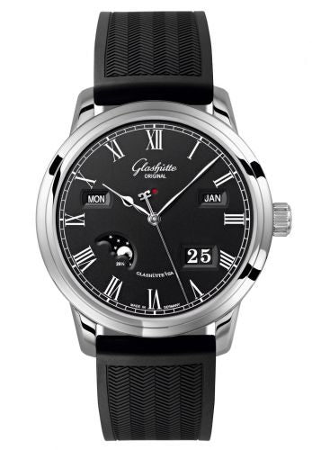 Uhrenbeweger für Uhr Glashütte Original Senator Senator Perpetual Calendar Stainless Steel Black / Rubber / Pin
