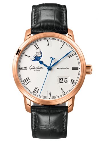 Uhrenbeweger für Uhr Glashütte Original Senator Senator Panorama Date Moon Phase Red Gold / Silver / Alligator / Pin