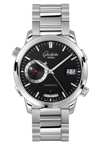 Uhrenbeweger für Uhr Glashütte Original Senator Senator Diary Stainless Steel Bracelet / Black / Bracelet