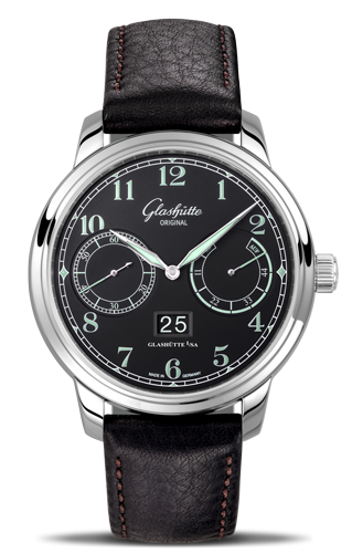 Uhrenbeweger für Uhr Glashütte Original Senator Senator Observer Stainless Steel / Black / Calf / Folding