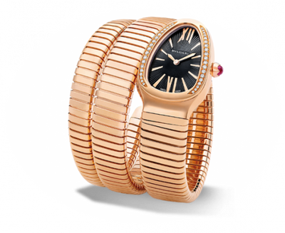 Uhrenbeweger für Uhr Bulgari Serpenti Serpenti Tubogas Pink Gold Black Diamond Double Tour