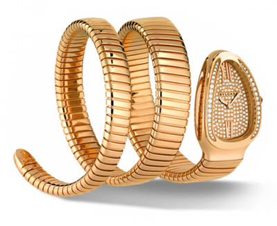 Uhrenbeweger für Uhr Bulgari Serpenti Serpenti Tubogas Pink Gold Diamond Double Tour