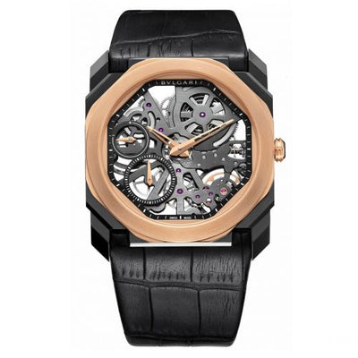 Watch Winder for watch Bulgari Octo Octo Finissimo Skeleton DLC / Rose Gold / Alligator