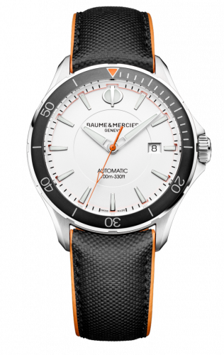 Watch Winder for watch Baume & Mercier Clifton Clifton Club Stainless Steel / White / Sailcloth