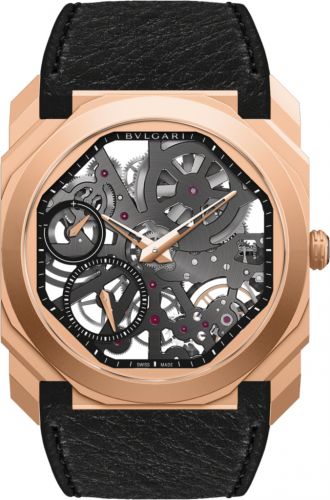 Watch Winder for watch Bulgari Octo Octo Finissimo Skeleton Pink Gold  / Calf