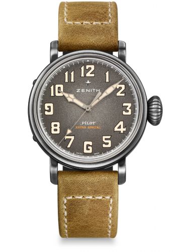 Remontoir à montres pour montre Zenith Pilot Pilot Type 20 Extra Special 40 Aged Stainless Steel / Gris