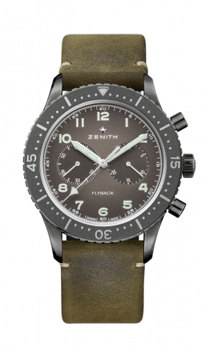 Remontoir à montres pour montre Zenith Pilot Cronometro Tipo CP-2 Flyback Aged Steel / Slate