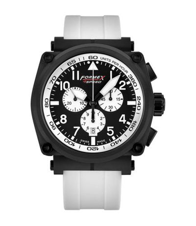 Remontoir à montres pour montre Formex Pilot Pilot Quartz Chronograph PVD / Noire - Blanc / Rubber