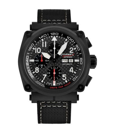 Remontoir à montres pour montre Formex Pilot Pilot Automatic Chronograph PVD / Carbon Fibre / Limited Edition / Calf