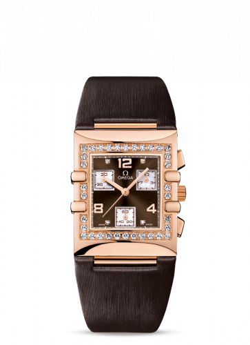 Watch Winder for watch Omega Constellation Constellation Quadra Quartz 28 Chronograph Red Gold / Diamond / Brown / Fabric